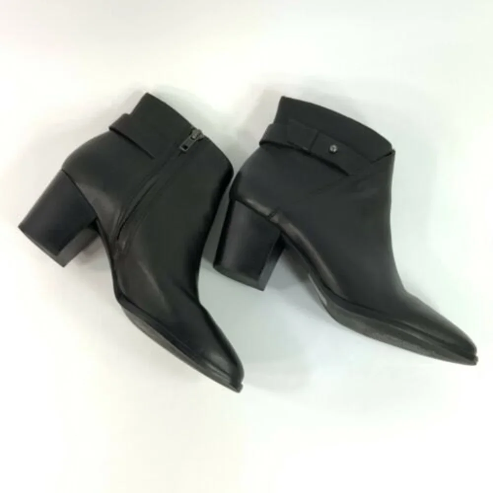 Madewell Leather Block Heel Ankle Bootie Brazil 8